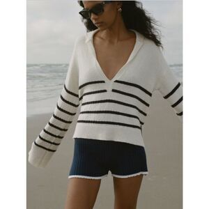 Matthew Bruch Exclusive Ribbed-Knit Cotton-Blend Mini Shorts Size 2